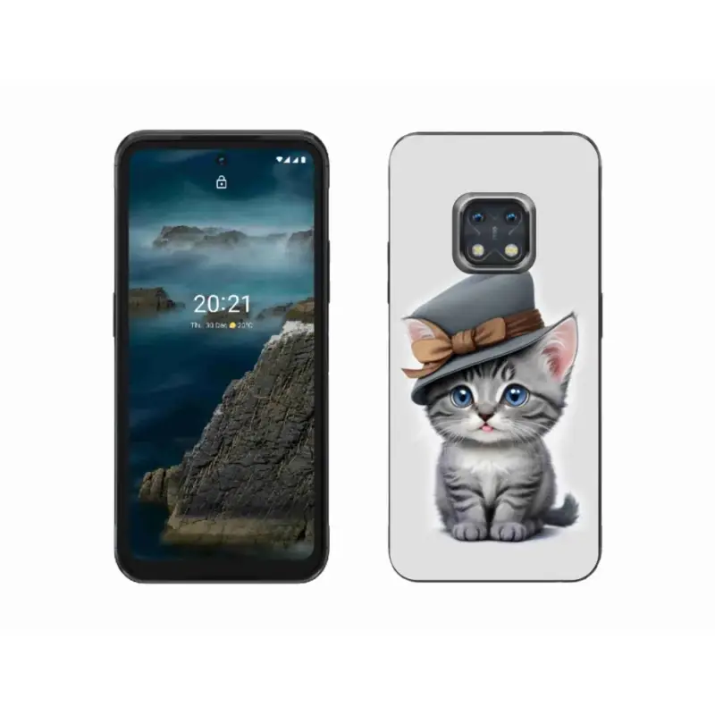 Gelový kryt mmCase na Nokia XR20 - kotě s kloboukem Pouze Dnes