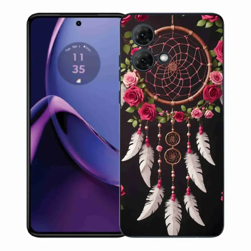 Gelový kryt mmCase na Motorola Moto G84 5G - lapač snů s růžemi Rychlé Dodání