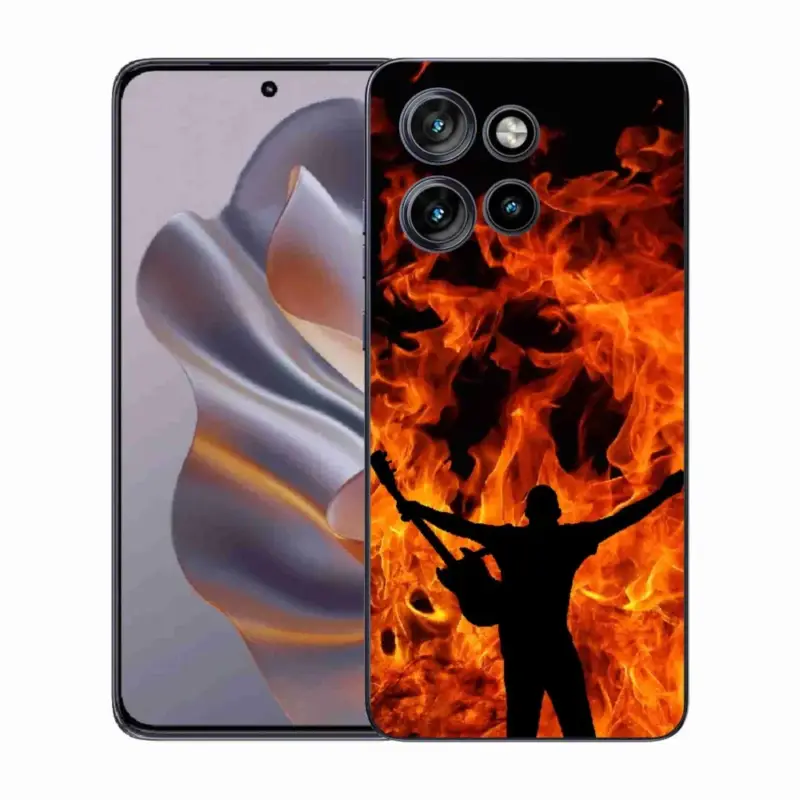 Gelový kryt mmCase na Motorola Edge 50 Neo - muzikant a oheň Expresní Doručení