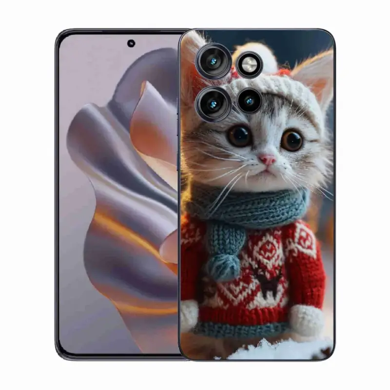 Akční Cena Gelový kryt mmCase na Motorola Edge 50 Neo - kotě ve svetru
