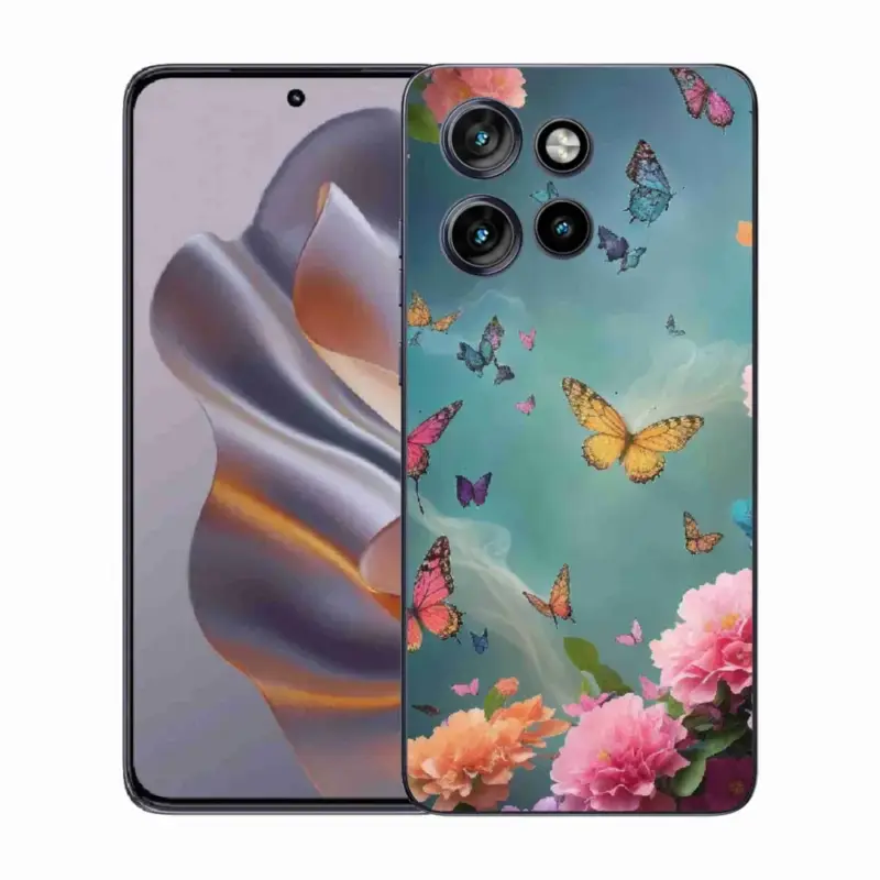 Akční Cena Gelový kryt mmCase na Motorola Edge 50 Neo - barevné květy a motýli