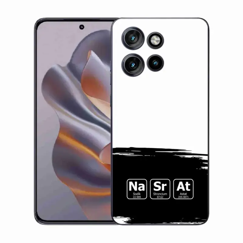 Hit Sezóny Gelový kryt mmCase na Motorola Edge 50 Neo - chemické prvky černobílé pozadí