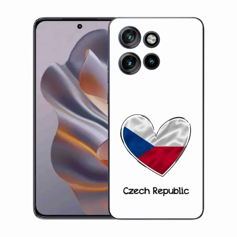 Nejprodávanější Gelový kryt mmCase na Motorola Edge 50 Neo - vlajka srdce bílé pozadí