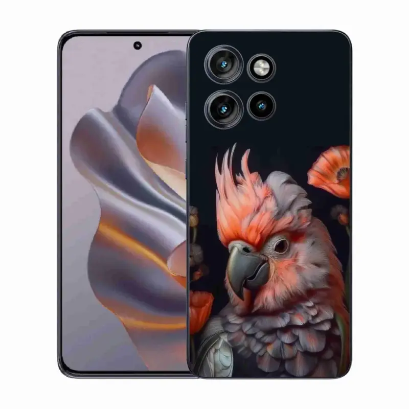 Originální Gelový kryt mmCase na Motorola Edge 50 Neo - papoušek kakadu v barvách