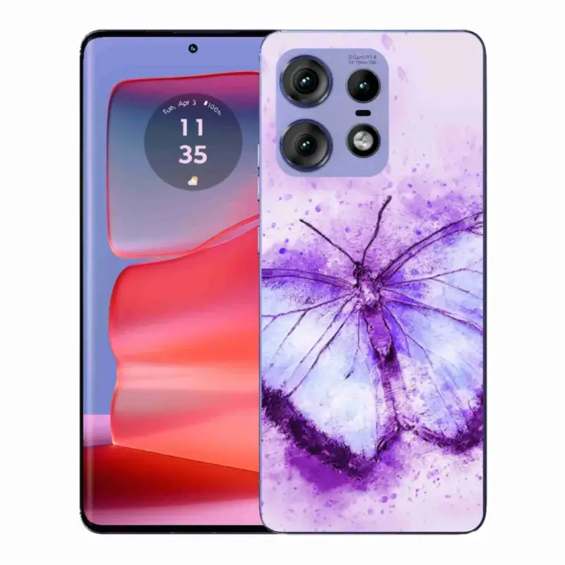 Hit Sezóny Gelový kryt mmCase na Motorola Edge 50 Pro - fialový motýl