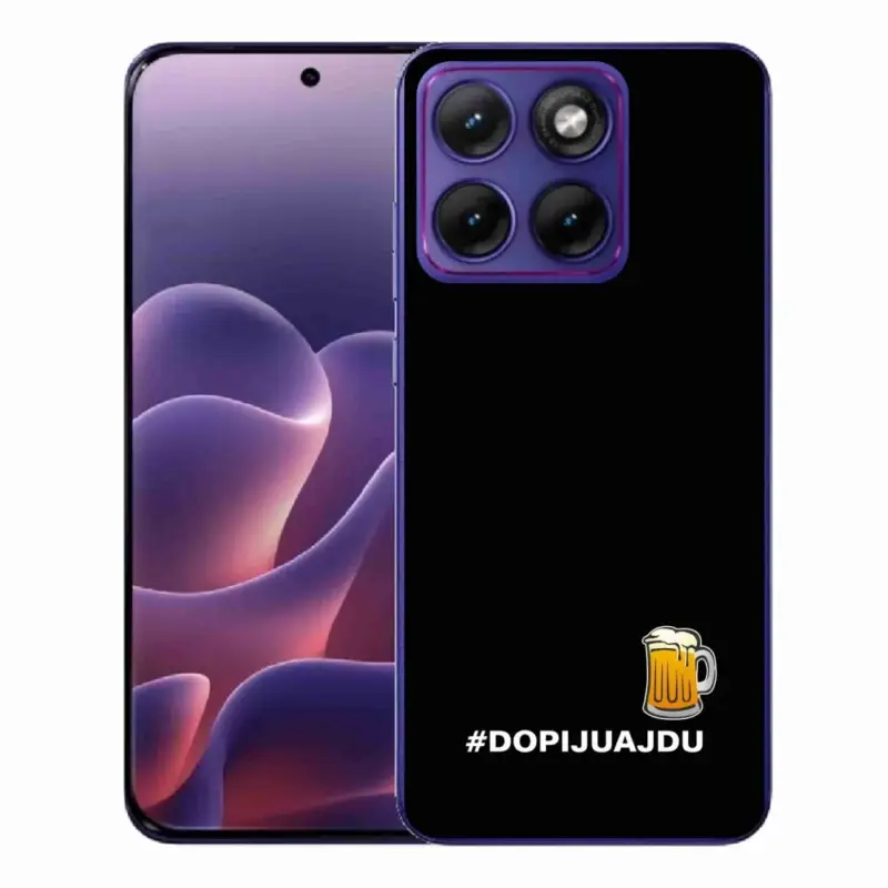 Gelový kryt mmCase na Motorola Edge 70 Fusion - pivní motiv 1 černé pozadí Originální