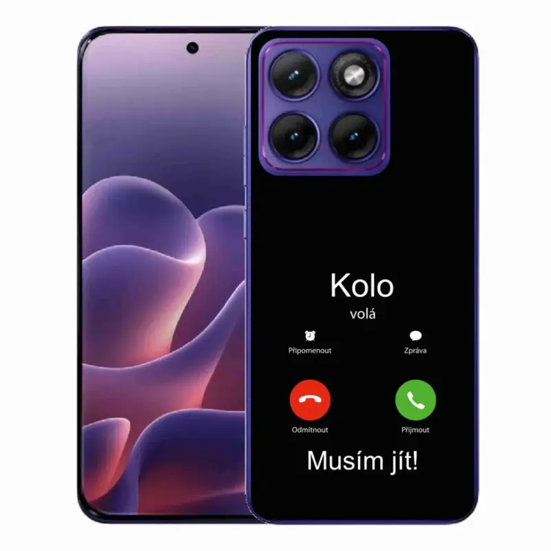 Gelový kryt mmCase na Motorola Edge 70 Fusion - kolo volá černé pozadí Poslední Šance