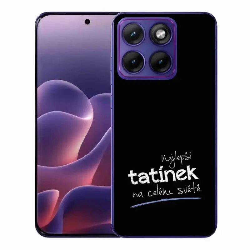 Nejlepší Cena Gelový kryt mmCase na Motorola Edge 70 Fusion - nejlepší tatínek 4 černé pozadí