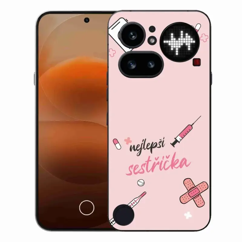 Must-Have Gelový kryt mmCase na Nothing Phone (4a) - nejlepší sestřička růžové pozadí
