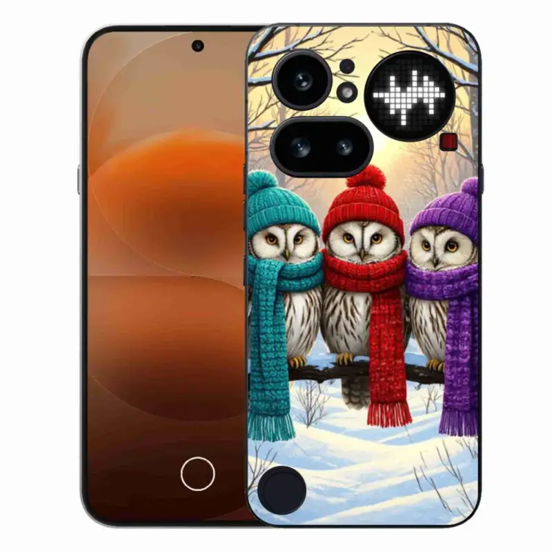 Novinka Gelový kryt mmCase na Nothing Phone (4a) - soví přátelé