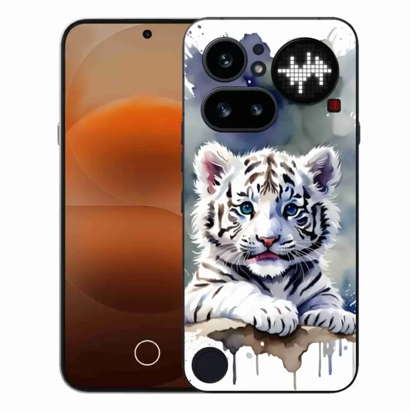 Gelový kryt mmCase na Nothing Phone (4a) - mládě bílého tygra Oblíbený