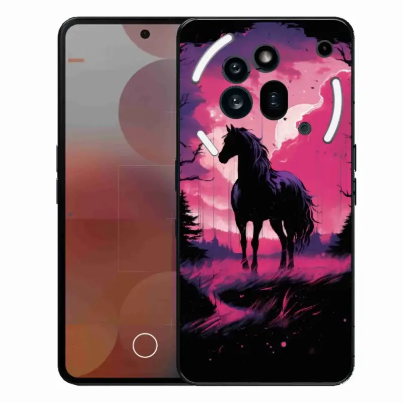 Gelový kryt mmCase na Nothing Phone (3a) Pro - černý kreslený kůň 1 Ihned K Objednání