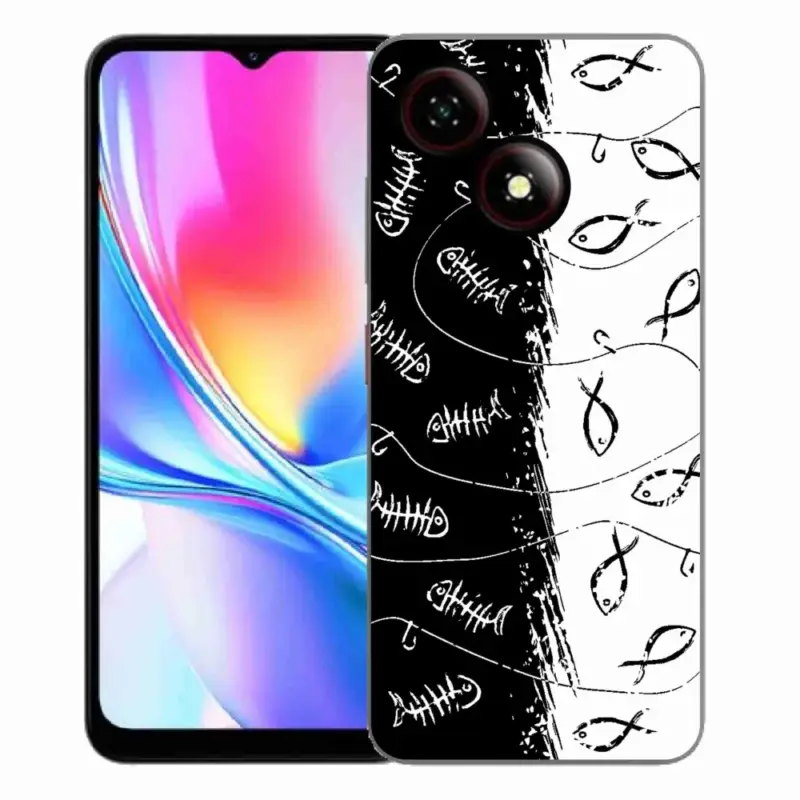 Gelový kryt mmCase na ZTE Blade A35E - kostry a rybky Poslední Šance