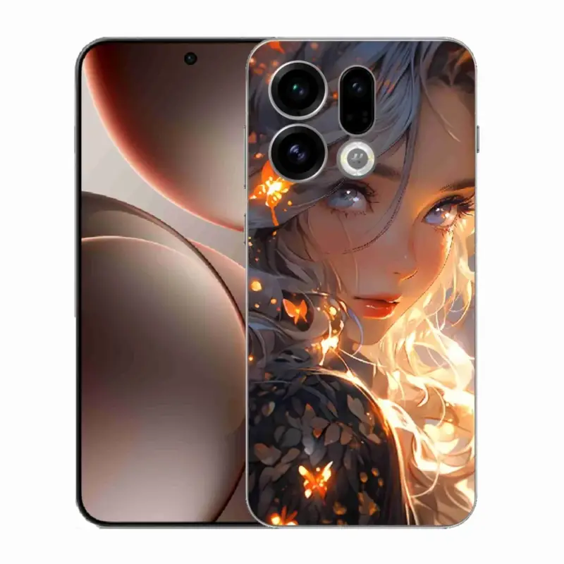 Gelový kryt mmCase na Oppo Find X9 - dívka a motýli Pouze Dnes