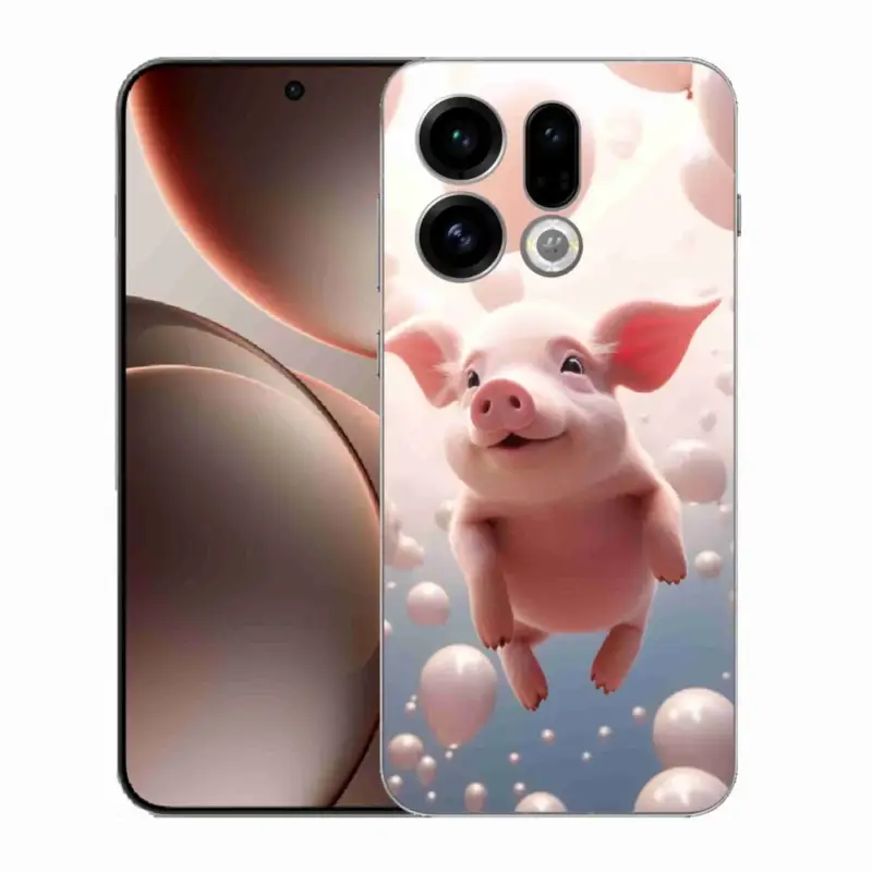 Expresní Doručení Gelový kryt mmCase na Oppo Find X9 - prasátko s balónky