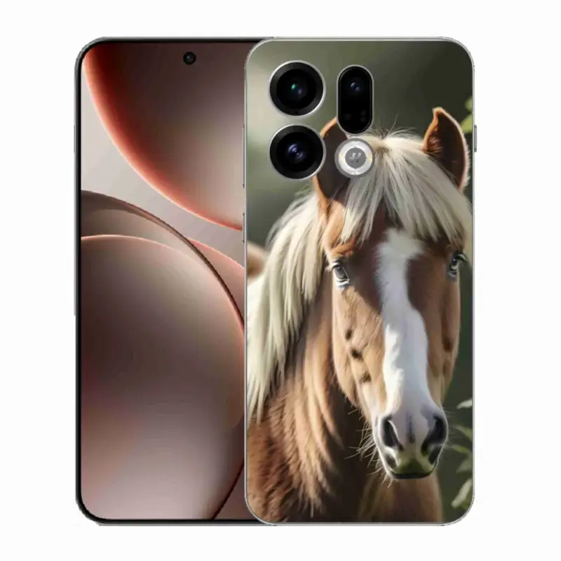 Aktuální Gelový kryt mmCase na Oppo Find X9 - kůň se světlou hřívou