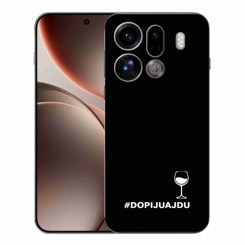 Gelový kryt mmCase na Oppo Find X9 Pro - vinný motiv černé pozadí Akční Nabídka