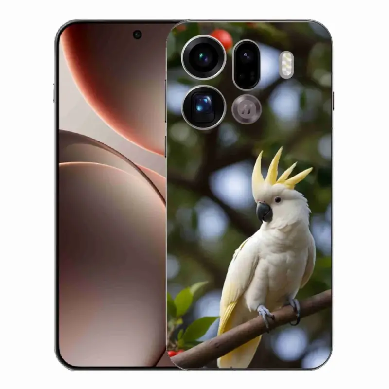 Gelový kryt mmCase na Oppo Find X9 Pro - papoušek kakadu 3 Zlevněný