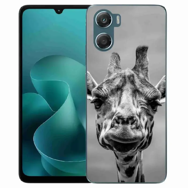 Gelový kryt mmCase na Motorola G06/G06 Power - černobílá žirafa Vrácení Zdarma
