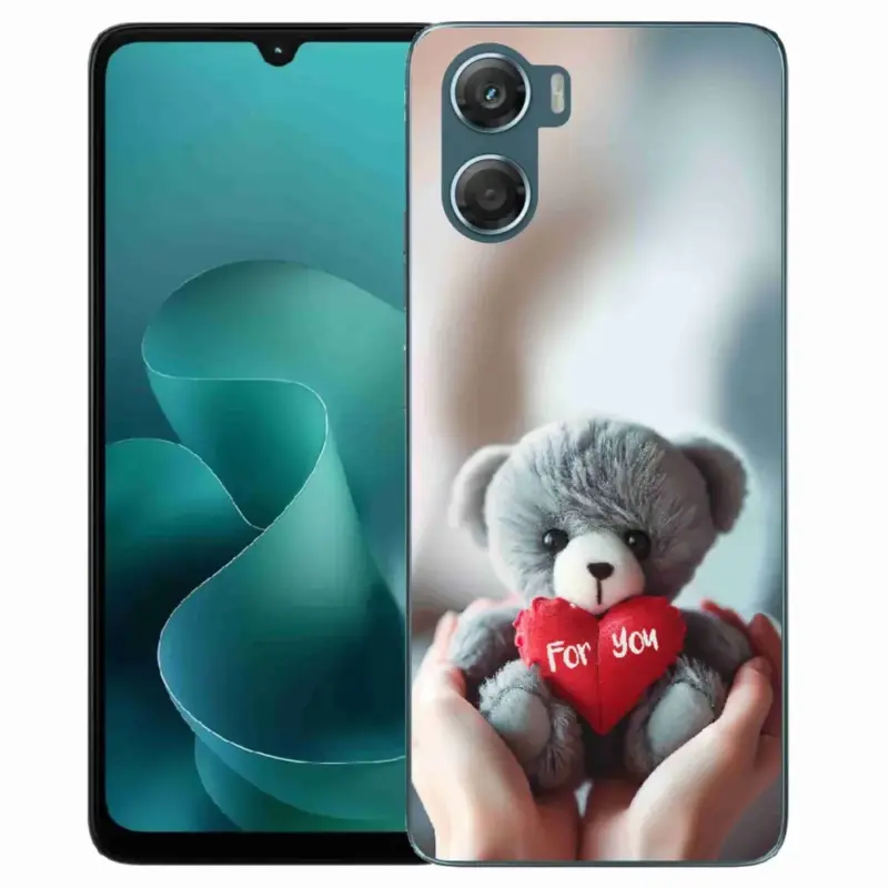 Gelový kryt mmCase na Motorola G06/G06 Power - medvídek pro zamilované Oblíbený
