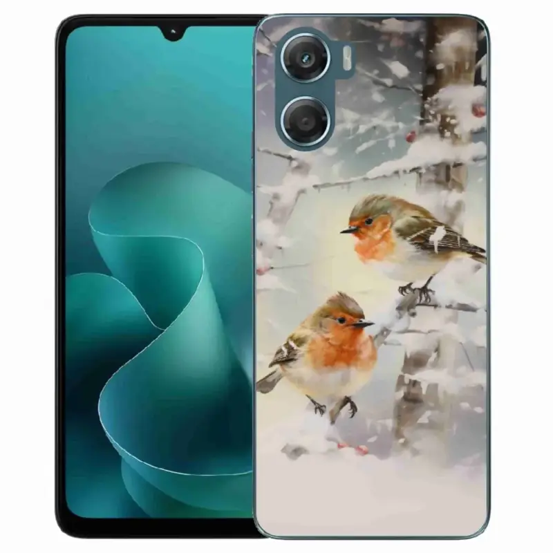 Sezónní Sleva Gelový kryt mmCase na Motorola G06/G06 Power - ptáčci v zimě
