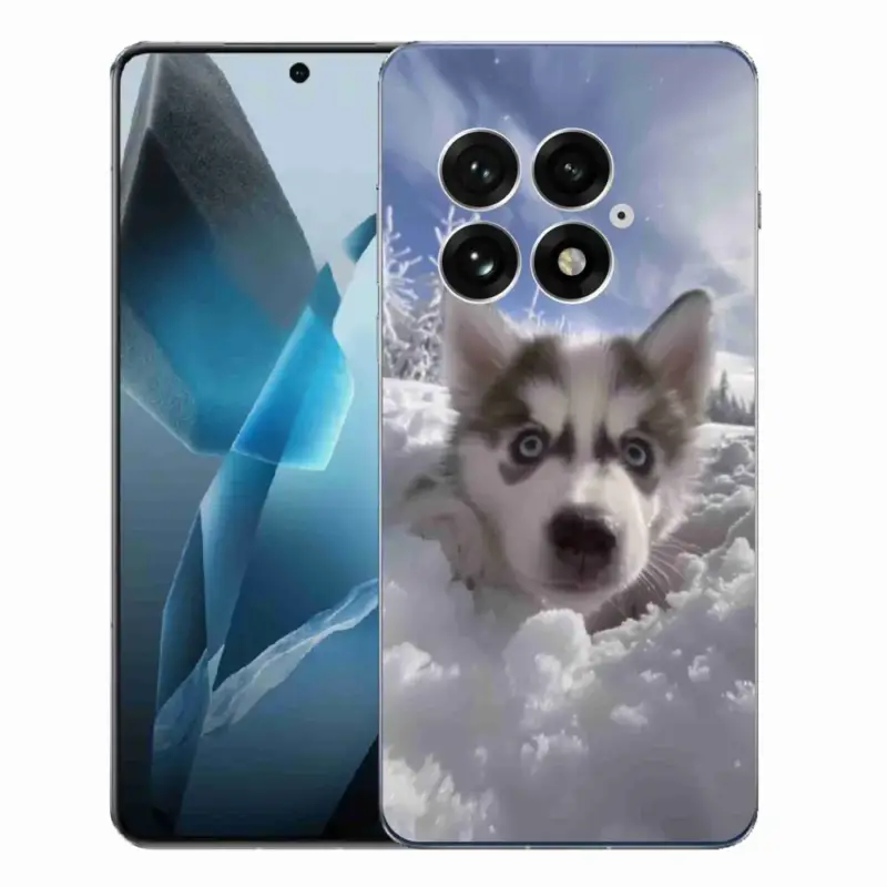 Nová Kolekce Gelový kryt mmCase na One Plus 13 - husky ve sněhu