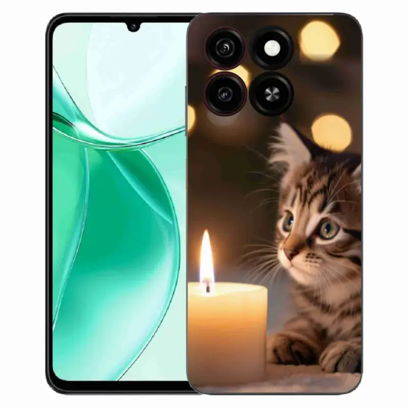 Bezpečná Platba Gelový kryt mmCase na ZTE Blade A35 - kotě a svíčka