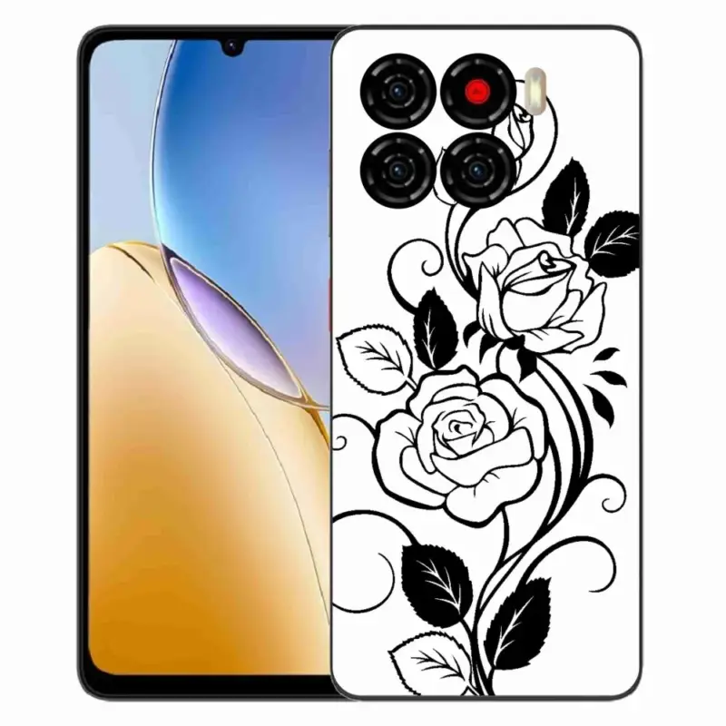 Nejlepší Volba Gelový kryt mmCase na ZTE Blade A56 - černobílá růže