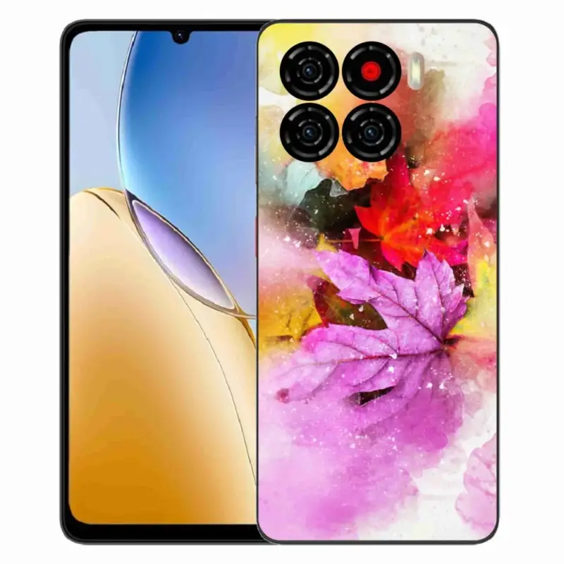 Gelový kryt mmCase na ZTE Blade A56 - barevné listy Sleva