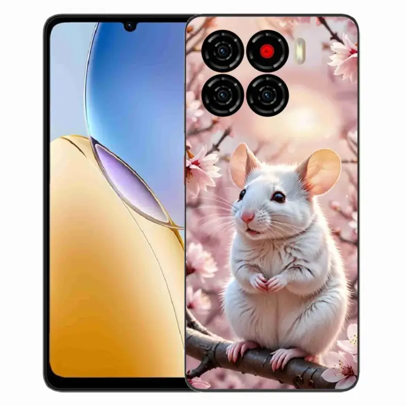 Gelový kryt mmCase na ZTE Blade A56 - bílá myš na větvi Vrácení Zdarma