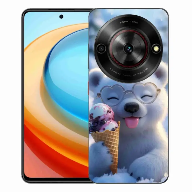 Bezpečná Platba Gelový kryt mmCase na ZTE Blade A75 - medvídek se zmrzlinou