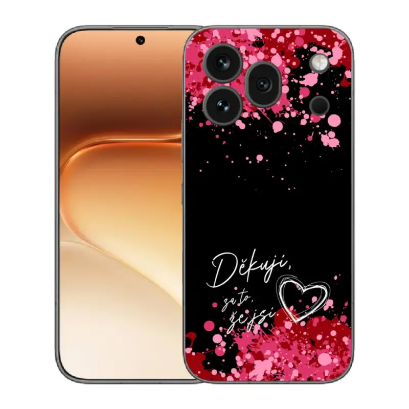 Gelový kryt mmCase na Honor 600 Pro - zamilovaný text 2 černé pozadí Sleva