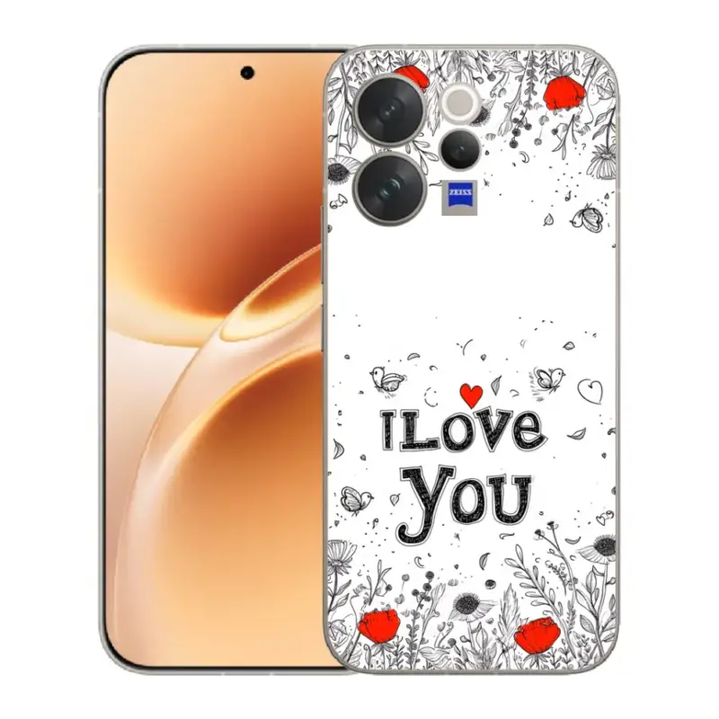 Bezpečná Platba Gelový kryt mmCase na Vivo V70 - I love you bílé pozadí