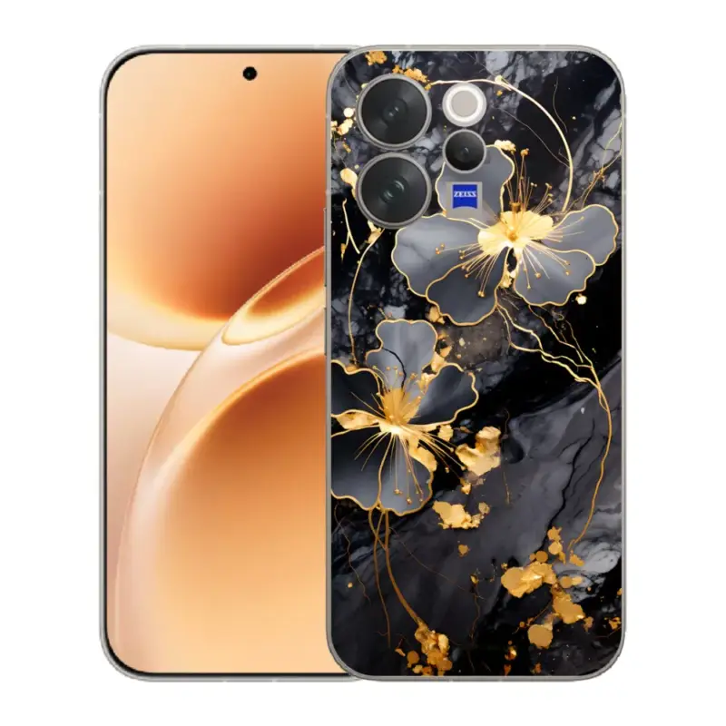 Kup Teď Gelový kryt mmCase na Vivo V70 - zlaté květy