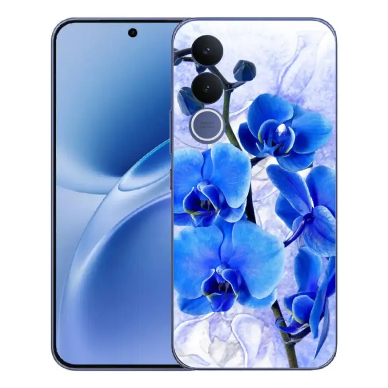 Gelový kryt mmCase na Vivo V70 FE - modré květy Víkendová Akce