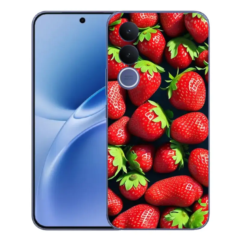 Gelový kryt mmCase na Vivo V70 FE - jahody Zlevněný