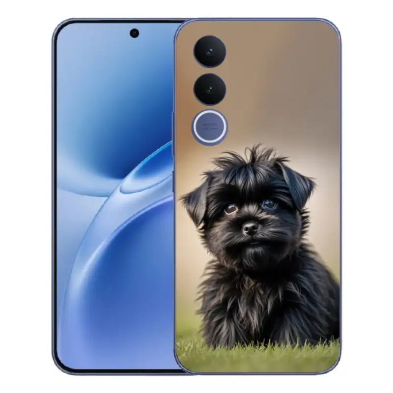Gelový kryt mmCase na Vivo V70 FE - roztomilý černý pejsek Objednat Nyní