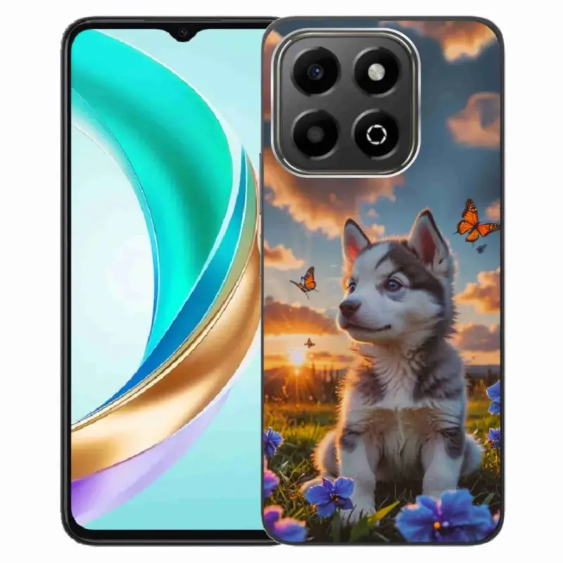 Gelový kryt mmCase na Honor X6b - husky při západu slunce Časově Omezené