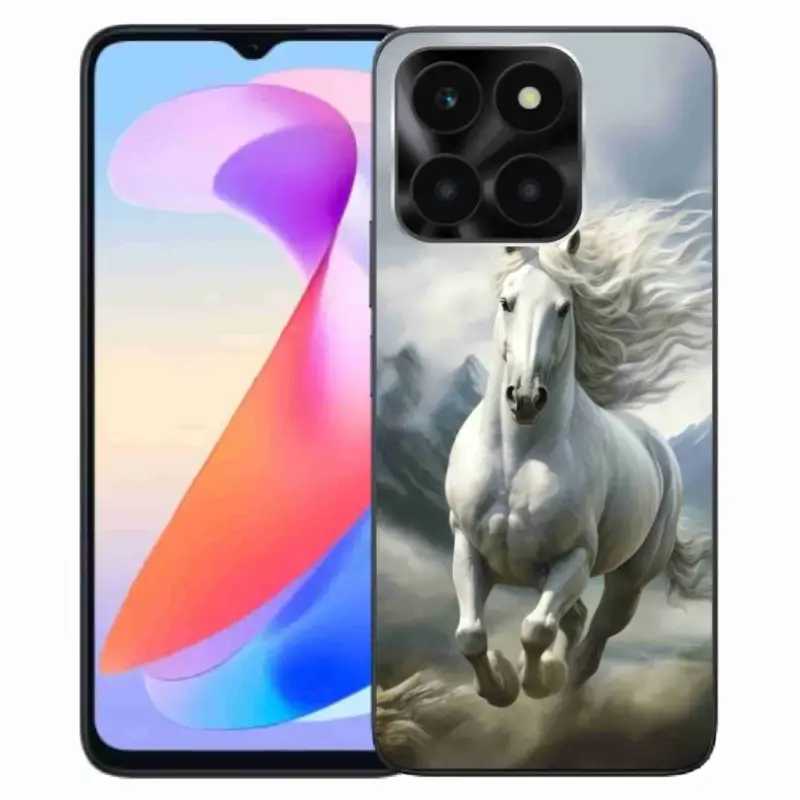 Gelový kryt mmCase na Honor X6a - běžící bílý kůň 3 Cenová Bomba