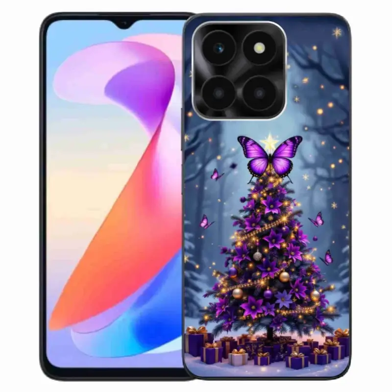 Gelový kryt mmCase na Honor X6a - motýlí vánoční stromek Hit Sezóny