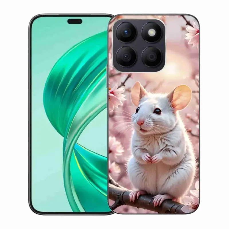 Gelový kryt mmCase na Honor X8b - bílá myš na větvi Nejlepší Volba