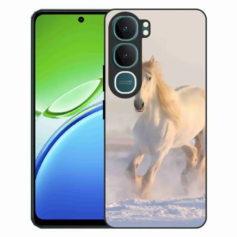 Gelový kryt mmCase na Vivo Y21d - kůň ve sněhu Značkový