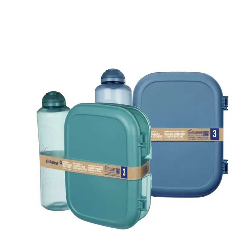 Objednat Nyní Set svačinového boxu s lahví - Svačinový box Ribbon 1,1 l a láhev Swift 480 ml, mix barev - SISTEMA