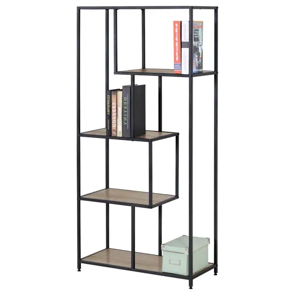 Must-Have RegálFU168JW - světlé dřevo/černý kov