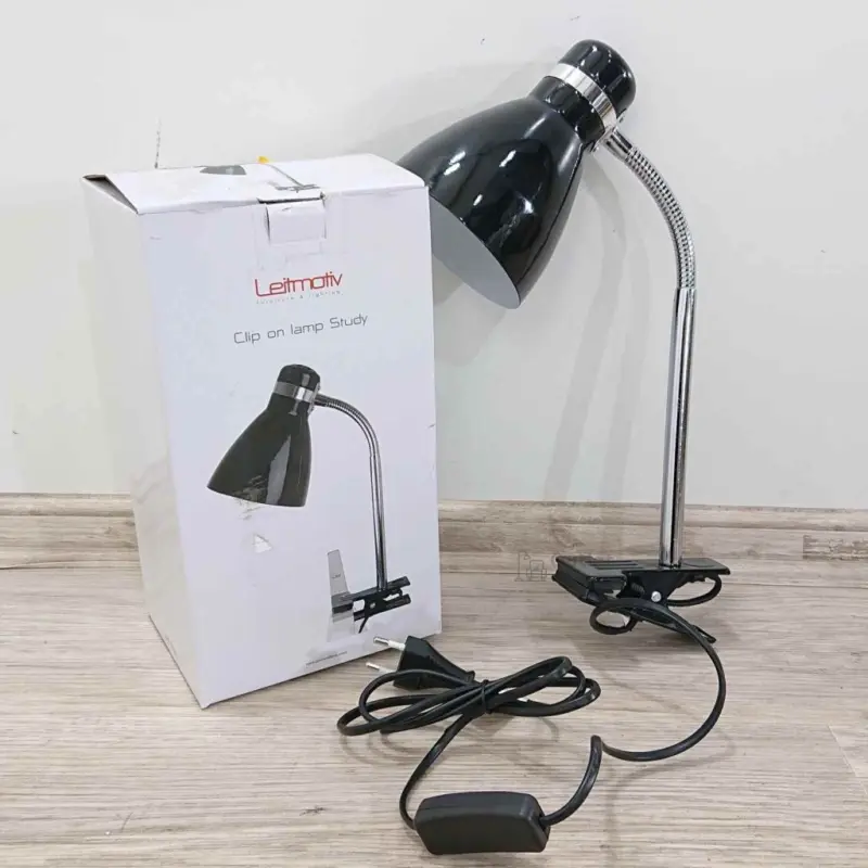 Akce Černá stolní lampa s klipem Study Leitmotiv