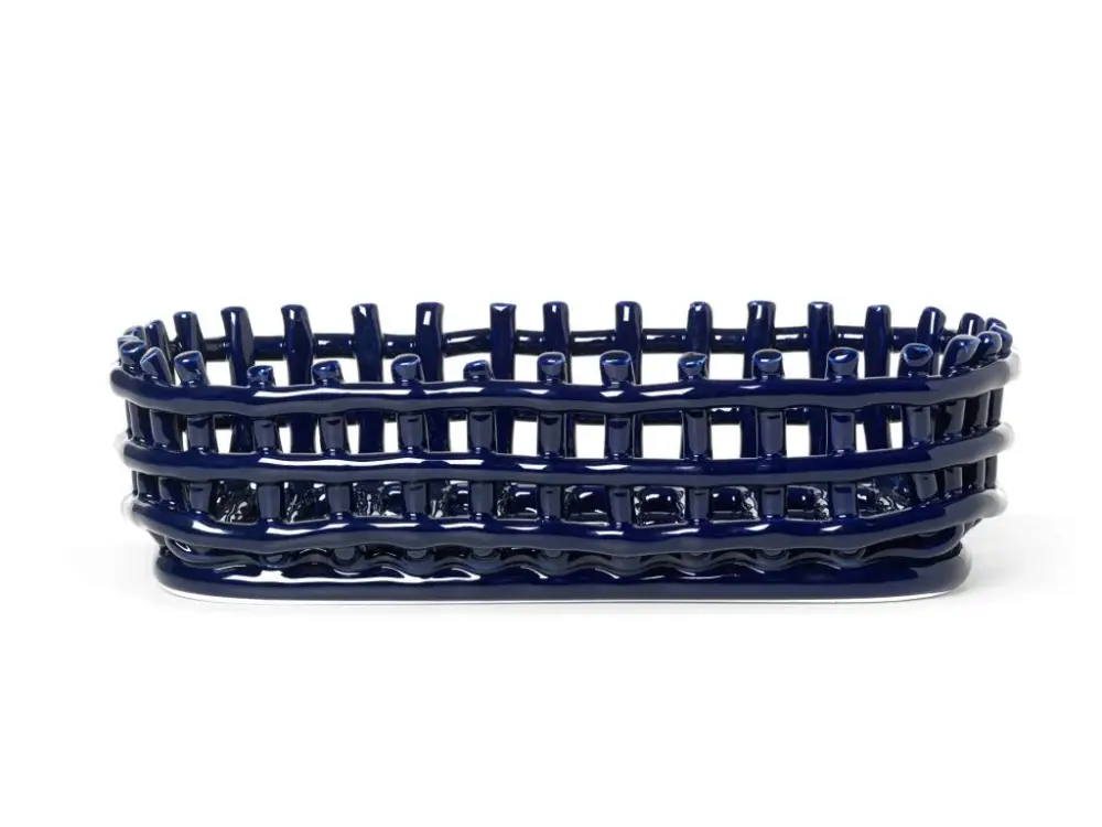 Výhodná Nabídka Keramická mísa Oval "Blue" ferm LIVING