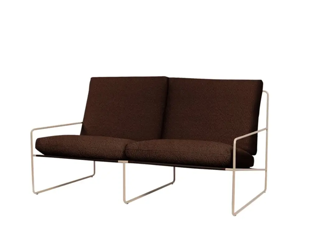 Dvoumístná sedačka Desert Pure Bouclé "Cashmere/ Chesnut" ferm LIVING Objednat Nyní