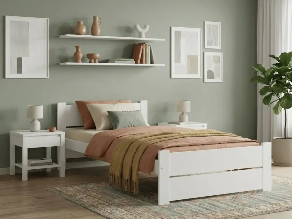Postel IKAROS DOUBLE 90 x 200 cm, bílá Must-Have
