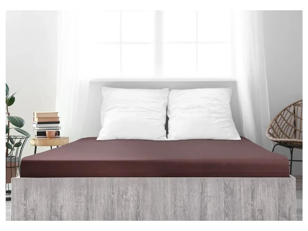 Jersey prostěradlo z mako bavlny LUXORA 90x200 cm tmavě hnědé Nejprodávanější