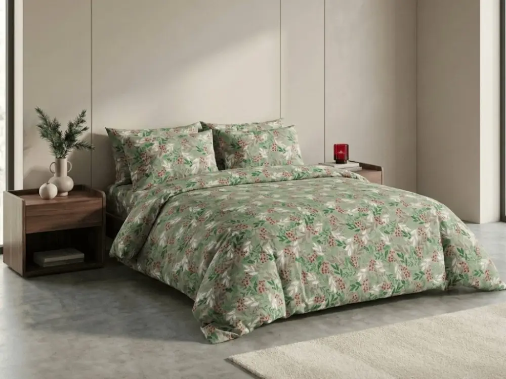 Nejlepší Volba Flanelové povlečení PINEFLOR zelené